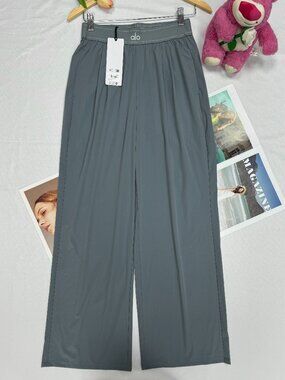 ALO Yoga 🕊️ (Regular) Women’s Steel Grey Wide Leg Pants ✨ Minimalist NWT